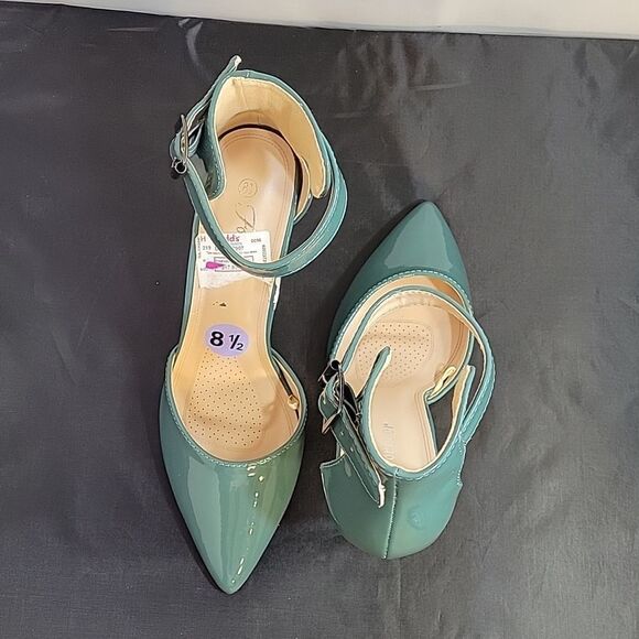 BRAND NEW LINK WOMEN"S FASHION ANKLE STRAP BUCKLE SLIP ON POINTED TOE SHOE - Picture 5 of 15